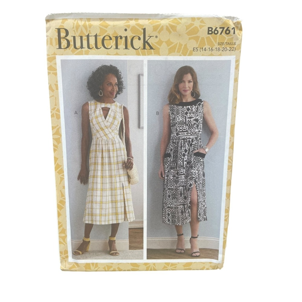 Butterick B6761 Dress Sewing Pattern Misses Petite Size 14-22 Easy Sleeveless